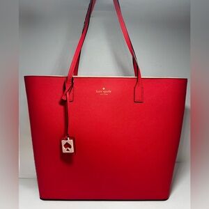 Kate Spade Abbey Street Karla Leather Zip Top Tote Shoulder Bag in Crab Apple